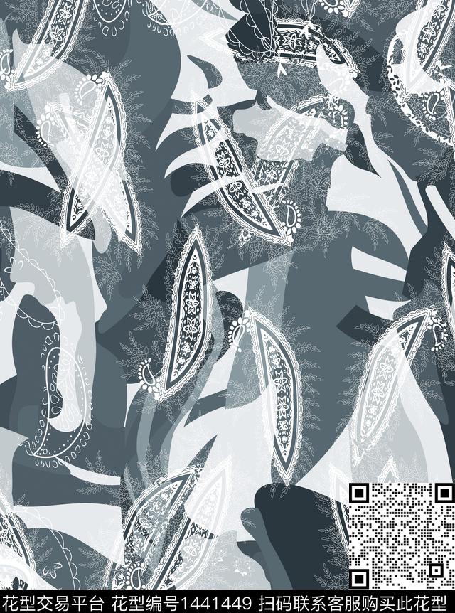 数码华亿平台几何香云纱数码印花华亿平台下载（图片编号: 1441449） - 瓦栏（Walan）