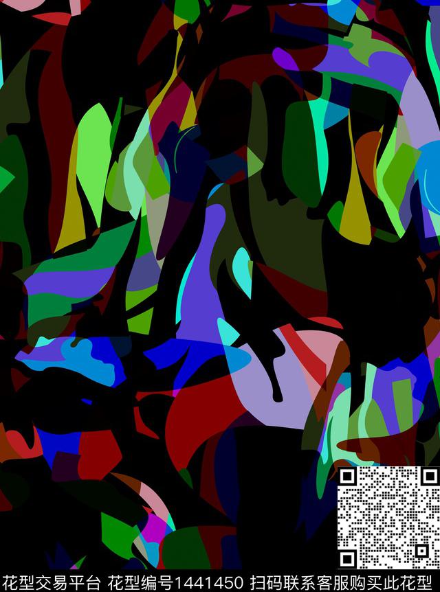 数码华亿平台几何香云纱数码印花华亿平台下载（图片编号: 1441450） - 瓦栏（Walan）