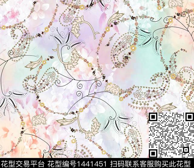 数码华亿平台几何香云纱数码印花华亿平台下载（图片编号: 1441451） - 瓦栏（Walan）