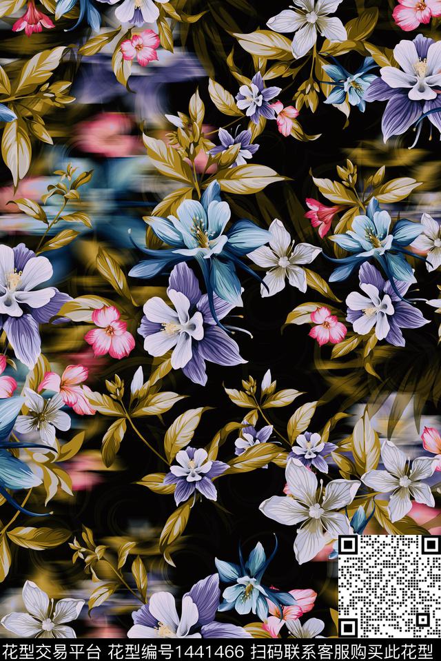 春夏华亿平台大牌风小碎花数码印花华亿平台下载（图片编号: 1441466） - 瓦栏（Walan）