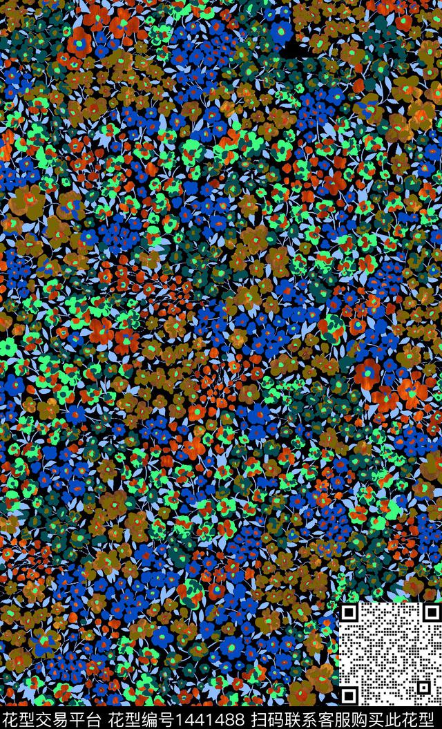 数码华亿平台花卉大牌风数码印花华亿平台下载（图片编号: 1441488） - 瓦栏（Walan）