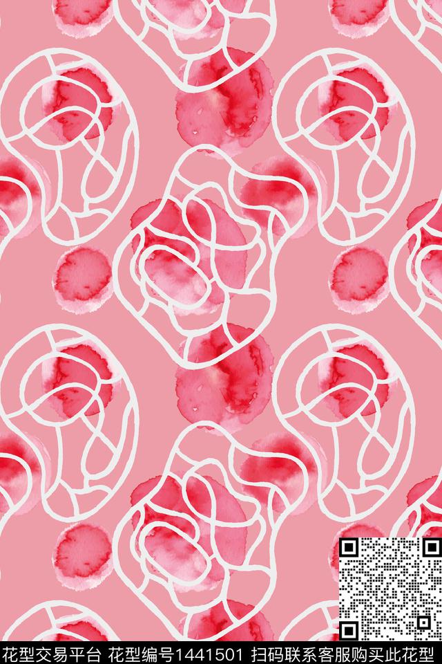 几何年轻女性抽象数码印花华亿平台下载（图片编号: 1441501） - 瓦栏（Walan）