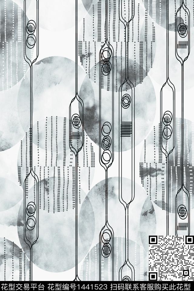 字母几何扎染华亿平台数码印花华亿平台下载（图片编号: 1441523） - 瓦栏（Walan）