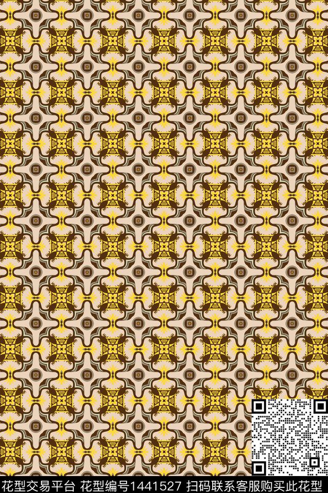 线条几何格子传统印花华亿平台下载（图片编号: 1441527） - 瓦栏（Walan）