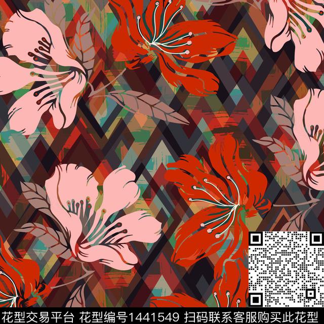 绿植树叶数码华亿平台花卉数码印花华亿平台下载（图片编号: 1441549） - 瓦栏（Walan）