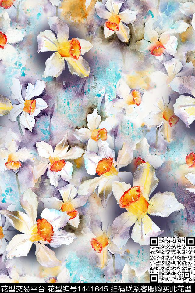 肌理花卉大牌风数码印花华亿平台下载（图片编号: 1441645） - 瓦栏（Walan）