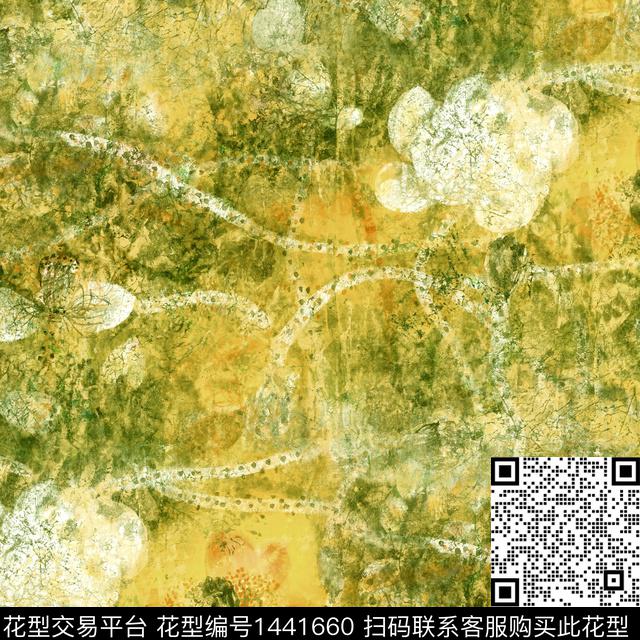 荷花水彩花卉中国风数码印花华亿平台下载（图片编号: 1441660） - 瓦栏（Walan）