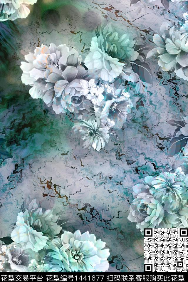 数码华亿平台定位花几何数码印花华亿平台下载（图片编号: 1441677） - 瓦栏（Walan）