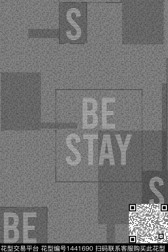 字母几何肌理数码印花华亿平台下载（图片编号: 1441690） - 瓦栏（Walan）