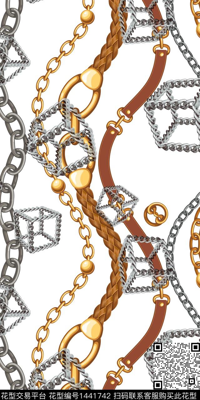 几何链条大牌男装数码印花华亿平台下载（图片编号: 1441742） - 瓦栏（Walan）