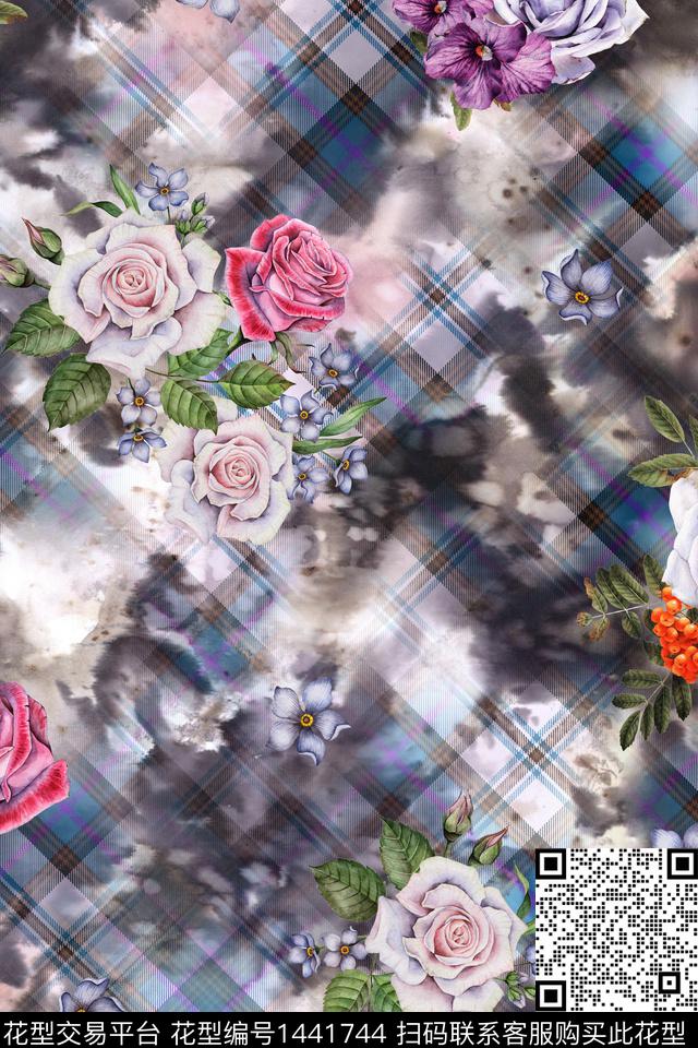 绿植树叶数码华亿平台水彩数码印花华亿平台下载（图片编号: 1441744） - 瓦栏（Walan）