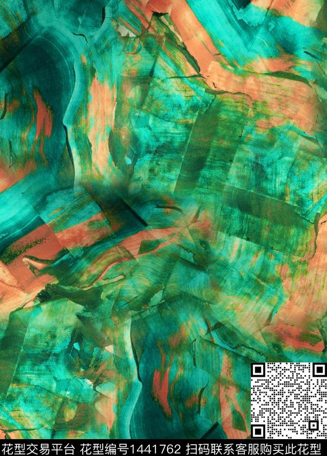数码华亿平台抽象花卉扎染华亿平台数码印花华亿平台下载（图片编号: 1441762） - 瓦栏（Walan）