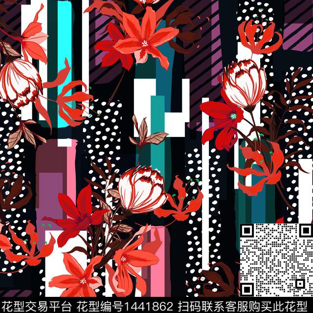 绿植树叶数码华亿平台花卉数码印花华亿平台下载（图片编号: 1441862） - 瓦栏（Walan）