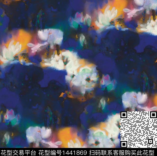 水墨风香云纱真丝数码印花华亿平台下载（图片编号: 1441869） - 瓦栏（Walan）