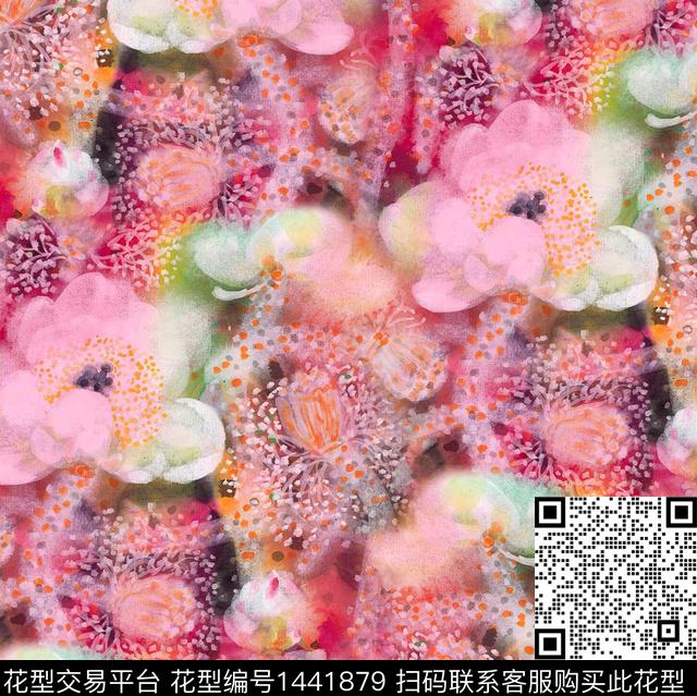 水墨风香云纱真丝数码印花华亿平台下载（图片编号: 1441879） - 瓦栏（Walan）