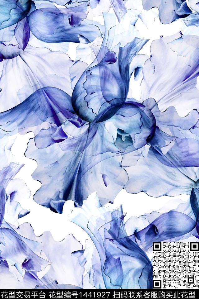 抽象花卉花卉大牌风数码印花华亿平台下载（图片编号: 1441927） - 瓦栏（Walan）
