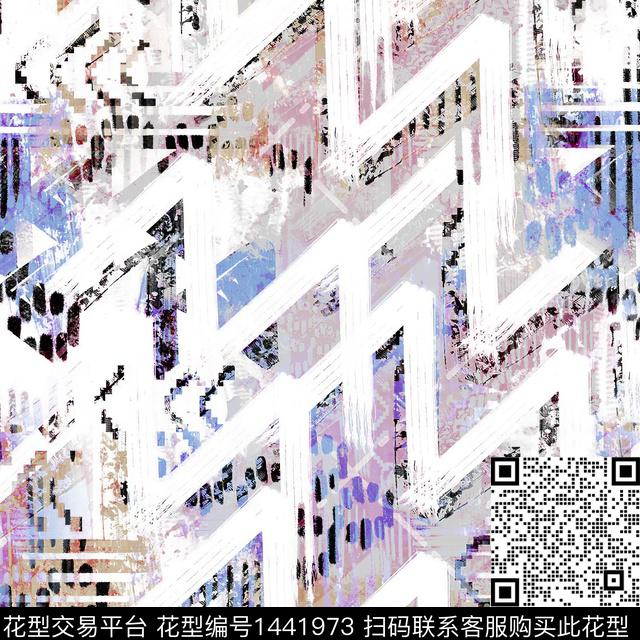 几何肌理大牌风数码印花华亿平台下载（图片编号: 1441973） - 瓦栏（Walan）