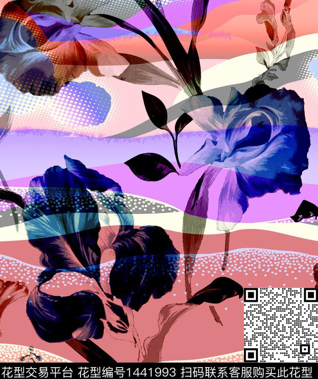 数码华亿平台定位花几何数码印花华亿平台下载（图片编号: 1441993） - 瓦栏（Walan）