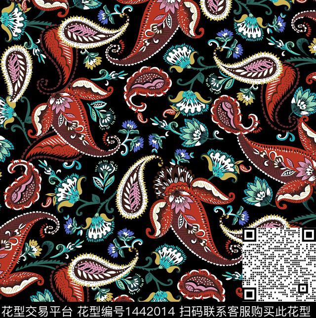 连衣裙趋势华亿平台绿植树叶传统印花华亿平台下载（图片编号: 1442014） - 瓦栏（Walan）