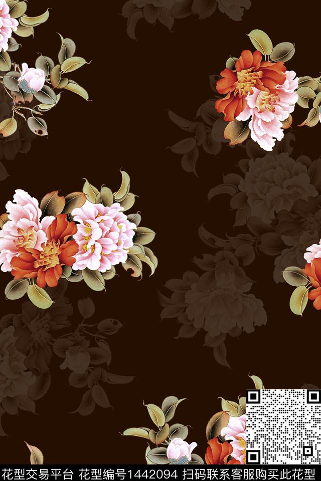 绿植树叶数码华亿平台花卉数码印花华亿平台下载（图片编号: 1442094） - 瓦栏（Walan）