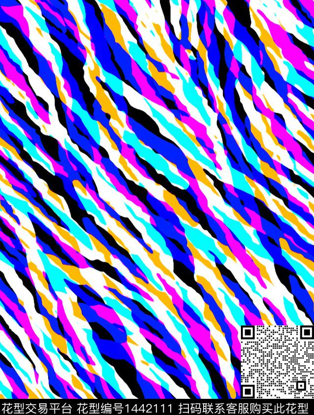 线条迷彩休闲数码印花华亿平台下载（图片编号: 1442111） - 瓦栏（Walan）