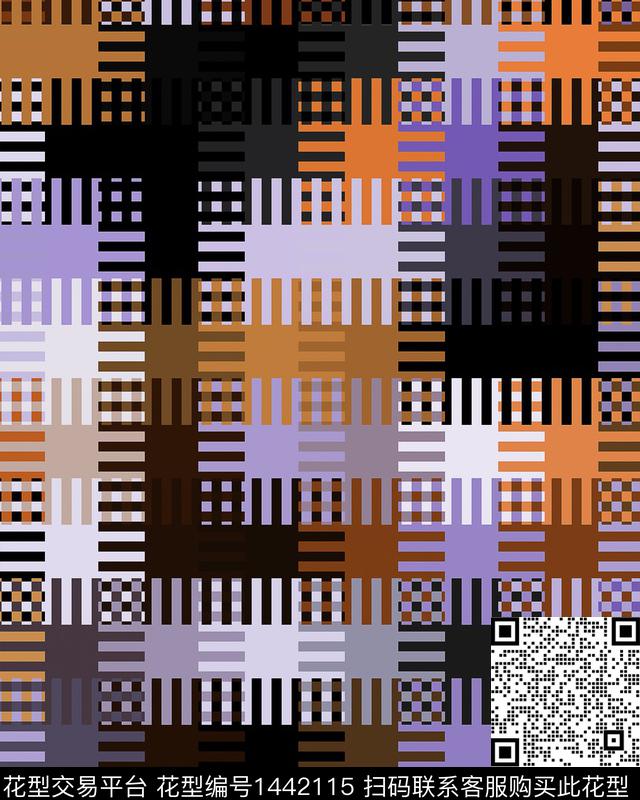 线条几何迷彩数码印花华亿平台下载（图片编号: 1442115） - 瓦栏（Walan）