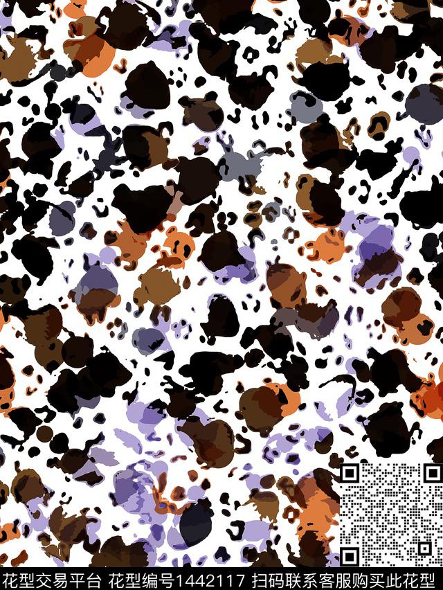 几何豹纹休闲数码印花华亿平台下载（图片编号: 1442117） - 瓦栏（Walan）