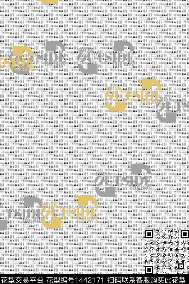 字母几何肌理数码印花华亿平台下载（图片编号: 1442171） - 瓦栏（Walan）