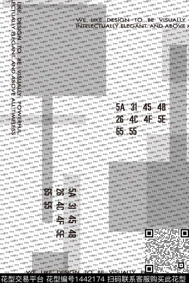 字母几何肌理数码印花华亿平台下载（图片编号: 1442174） - 瓦栏（Walan）