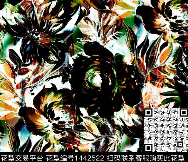 数码华亿平台定位花几何数码印花华亿平台下载（图片编号: 1442522） - 瓦栏（Walan）