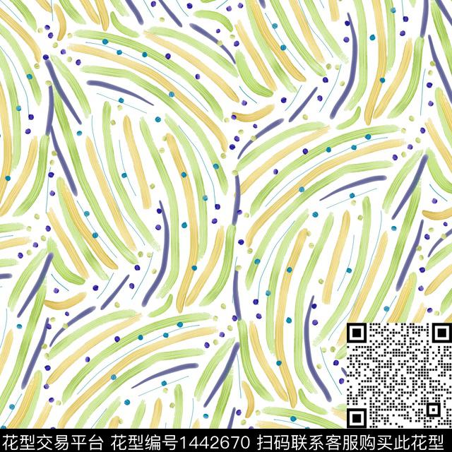 小碎花笔触蜡笔线数码印花华亿平台下载（图片编号: 1442670） - 瓦栏（Walan）