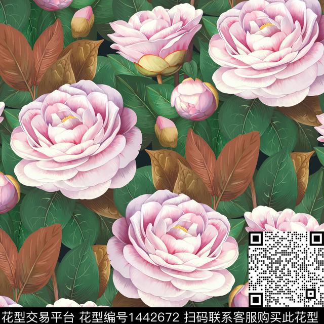 茶花紫藤花槐花数码印花华亿平台下载（图片编号: 1442672） - 瓦栏（Walan）