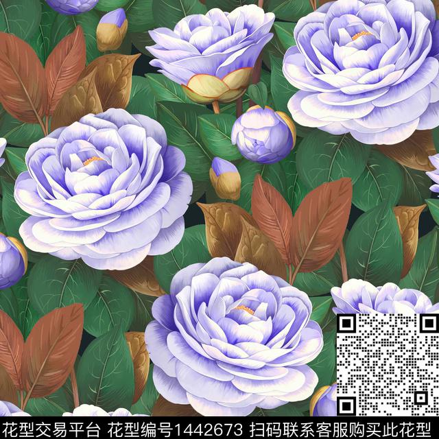 茶花紫藤花槐花数码印花华亿平台下载（图片编号: 1442673） - 瓦栏（Walan）