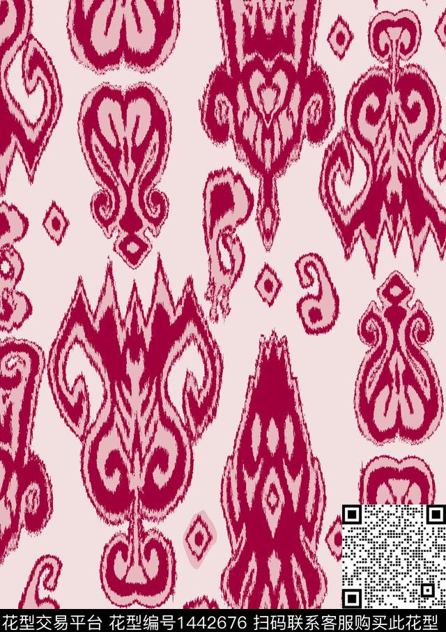 数码华亿平台几何扎染华亿平台数码印花华亿平台下载（图片编号: 1442676） - 瓦栏（Walan）