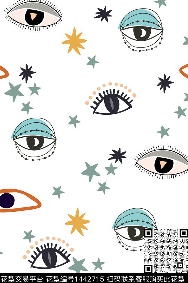 星星眼睛休闲传统印花华亿平台下载（图片编号: 1442715） - 瓦栏（Walan）