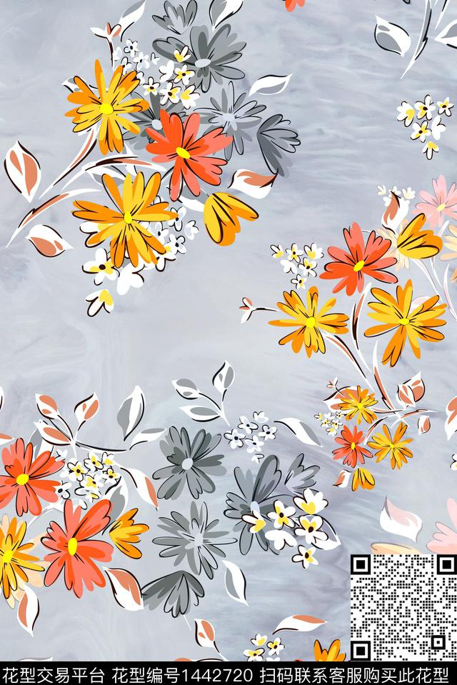 撞色时尚数码华亿平台数码印花华亿平台下载（图片编号: 1442720） - 瓦栏（Walan）