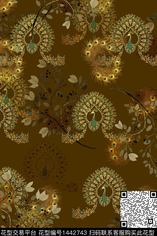 民族风佩斯利花卉数码印花华亿平台下载（图片编号: 1442743） - 瓦栏（Walan）