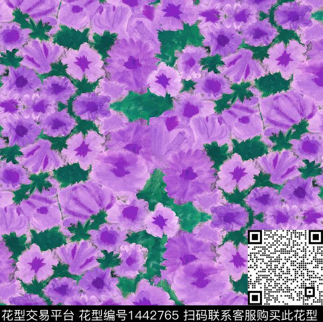 花卉蝴蝶手绘花卉抽象玫瑰数码印花华亿平台下载（图片编号: 1442765） - 瓦栏（Walan）