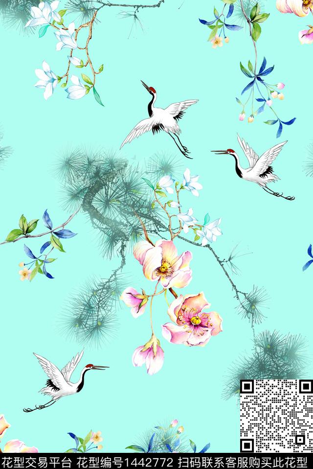 民族风花卉中国风数码印花华亿平台下载（图片编号: 1442772） - 瓦栏（Walan）