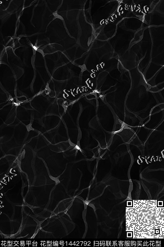 字母几何肌理数码印花华亿平台下载（图片编号: 1442792） - 瓦栏（Walan）