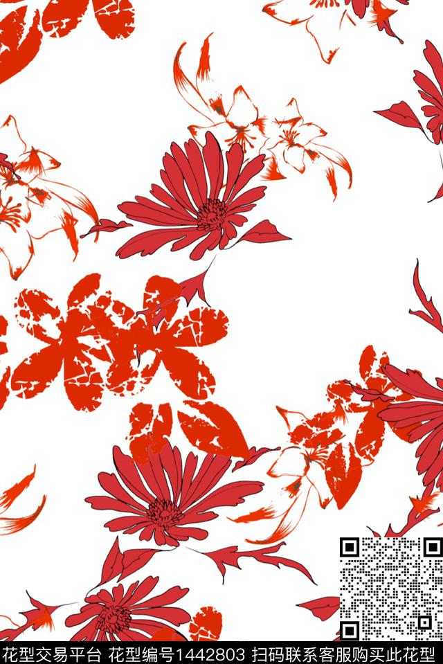 线条趋势华亿平台纸印花数码印花华亿平台下载（图片编号: 1442803） - 瓦栏（Walan）