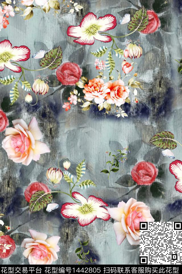 线条趋势华亿平台纸印花数码印花华亿平台下载（图片编号: 1442805） - 瓦栏（Walan）