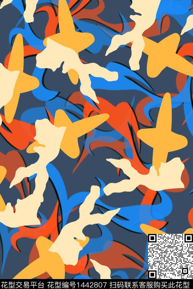 线条趋势华亿平台纸印花数码印花华亿平台下载（图片编号: 1442807） - 瓦栏（Walan）