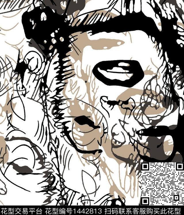 数码华亿平台几何扎染华亿平台数码印花华亿平台下载（图片编号: 1442813） - 瓦栏（Walan）