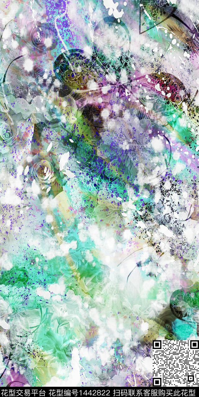 数码华亿平台定位花扎染华亿平台数码印花华亿平台下载（图片编号: 1442822） - 瓦栏（Walan）