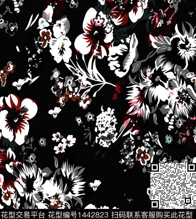数码华亿平台定位花扎染华亿平台数码印花华亿平台下载（图片编号: 1442823） - 瓦栏（Walan）