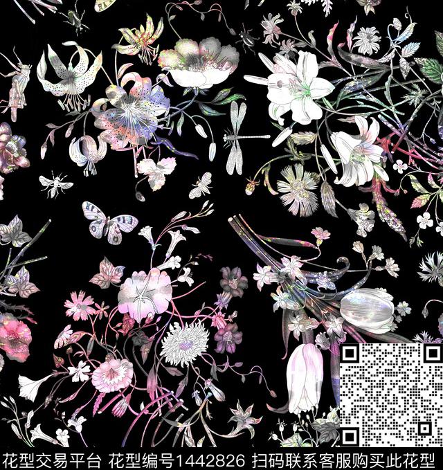数码华亿平台定位花扎染华亿平台数码印花华亿平台下载（图片编号: 1442826） - 瓦栏（Walan）