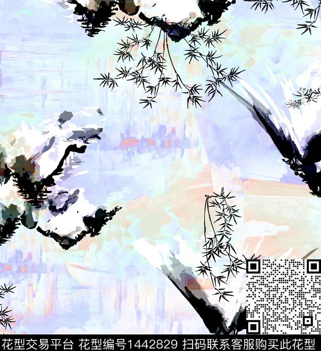 数码华亿平台定位花扎染华亿平台数码印花华亿平台下载（图片编号: 1442829） - 瓦栏（Walan）