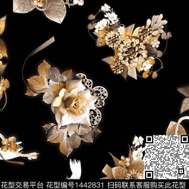 数码华亿平台定位花扎染华亿平台数码印花华亿平台下载（图片编号: 1442831） - 瓦栏（Walan）