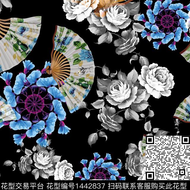 数码华亿平台定位花扎染华亿平台数码印花华亿平台下载（图片编号: 1442837） - 瓦栏（Walan）